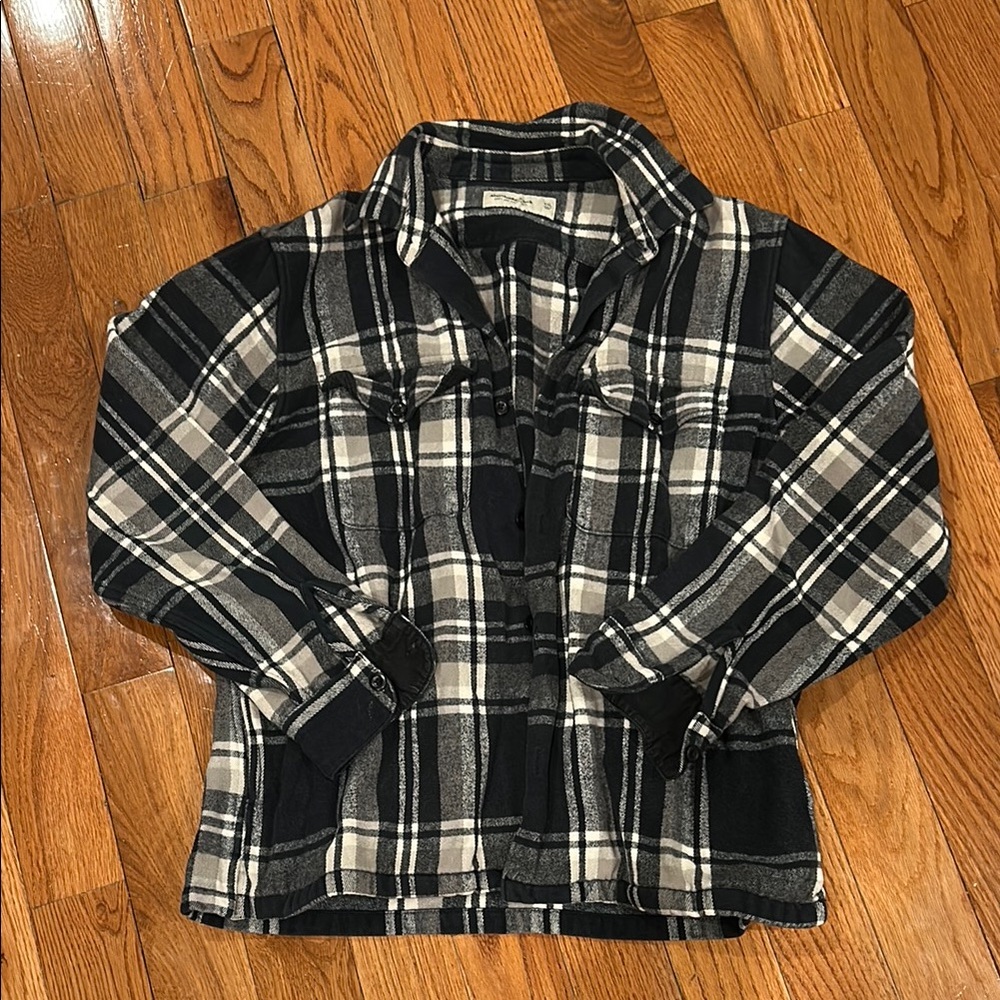 Plaid Black and White Women's Top